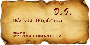 Dávid Ifigénia névjegykártya